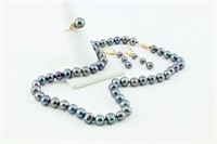Group of Tahitian Pearl Jewelry. Ring. Necklace.