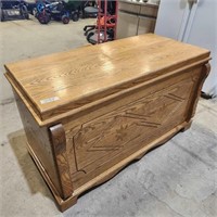 Oak Blanket Box 45"l, mirrors