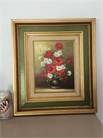 Vintage Oil Painting Flower and Vase