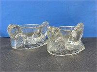 Pair of Glass Hen Egg Cups