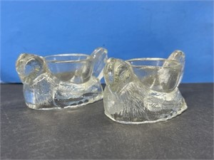 Pair of Glass Hen Egg Cups