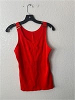 Vintage Red Sleeveless Blouse