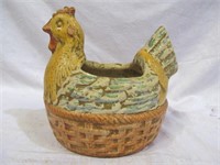 Rooster pottery planter