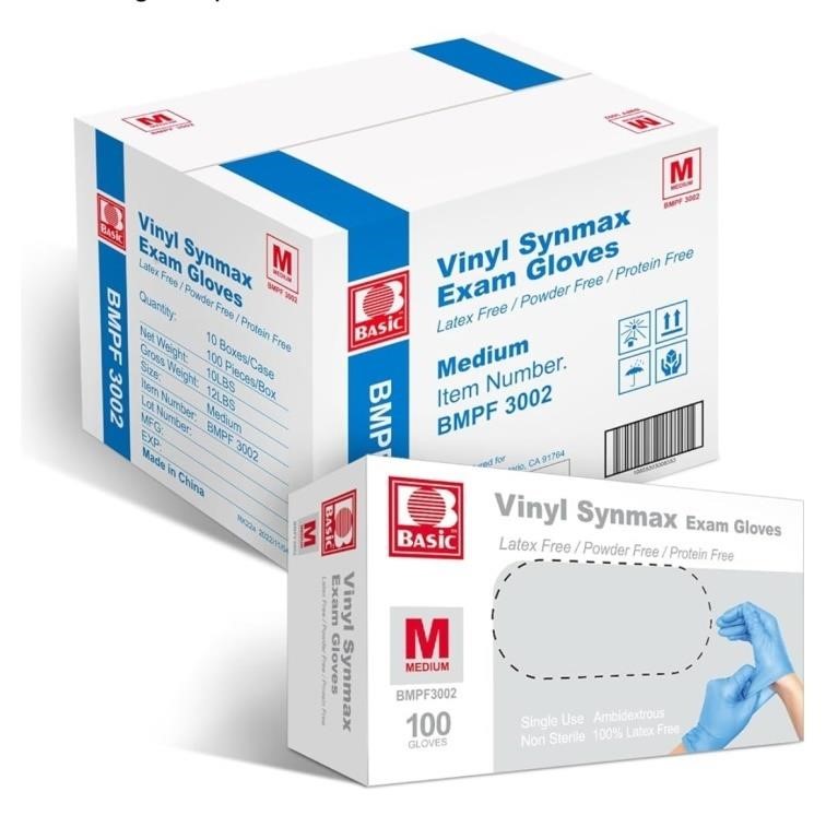 Basic Medical Synmax Vinyl Exam Gloves -