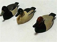 3 miniature duck decoys