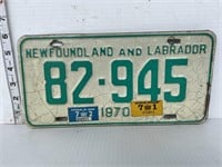 License plate- 1970 Newfoundland