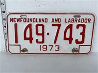 License plate- 1973 Newfoundland