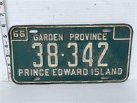 License plate- 1966 Prince Edward Island