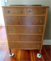 Antique 6 Drawer Dresser on Castors
