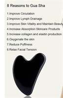 Gua Sha Facial Massage Tool, Natural Black Jade