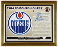Grant Fuhr & Paul Coffey Signed 1984 Oilers Commem