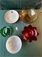 Glass Bowl Lot plus