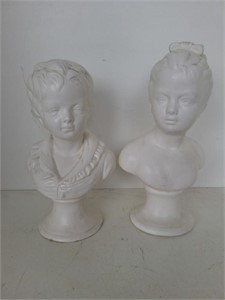 pair of porcelain busts