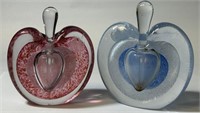 L - LOT OF 2 HEART PERFUME BOTTLES (L8)
