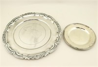 2 Sterling Silver Plates. Military Gifts