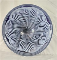 Blown glass Cobalt Blue Swirl Platter