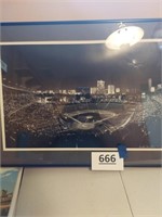 Framed and matted Wrigley Field picture