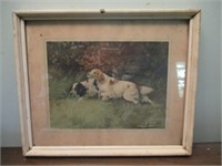 Arnolt Brittany Spaniel print framed