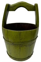 Country Chic Green Wooden "Water Pail"