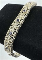 925 Silver Blue Stone Bracelet