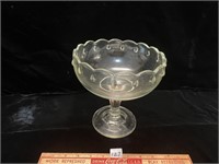 UNIQUE PRESSED GLASS COMPOTE