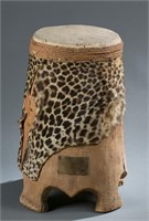 African hide covered drum. c.1960.