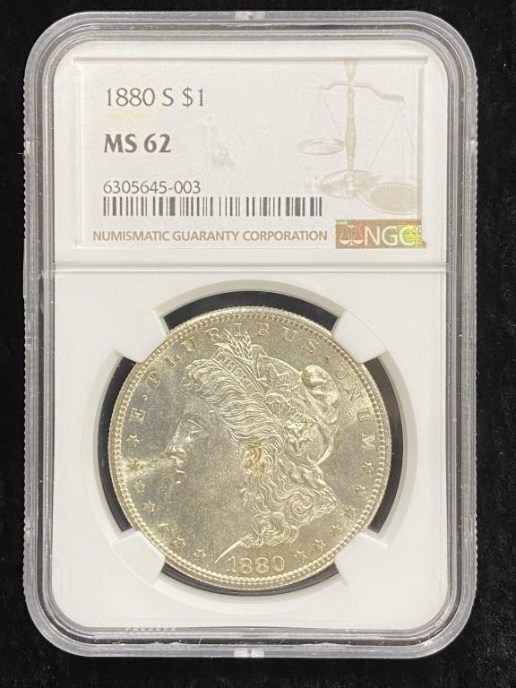 1880 S Morgan Silver Dollar MS62