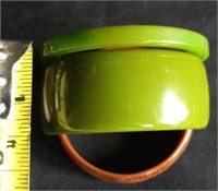 2 green Bakelite bracelets