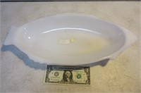 18" White Glass Fish Platter