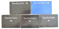 Lot of 5 United States Proof Sets