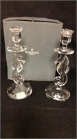 Beautiful Waterford Seahorse Candlesticks