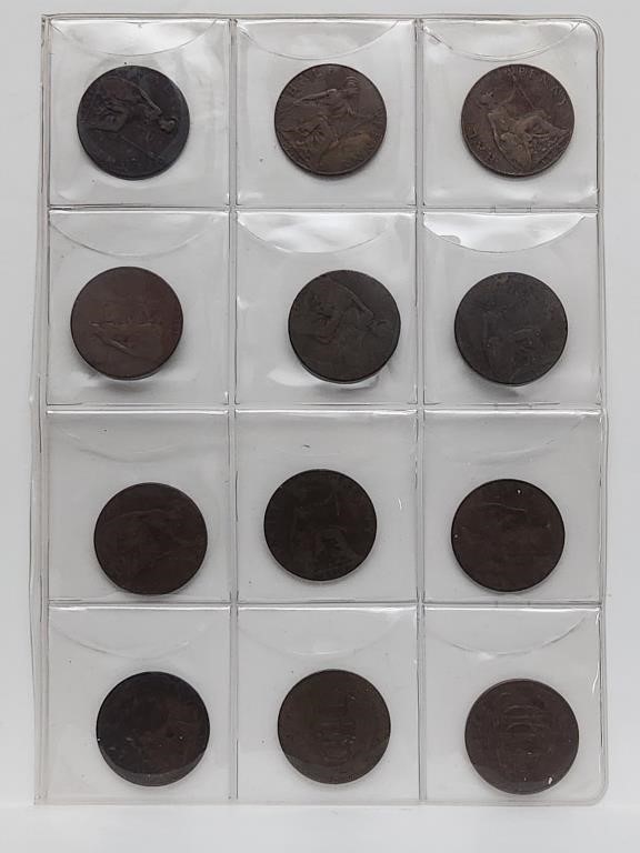 1901 to 1940 ½ Pennies Great Britain