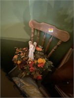 Chair, angel, wreath
