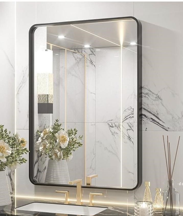 TETOTE Black Framed Mirrors for Bathroom