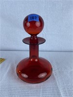 Ruby red glass decanter