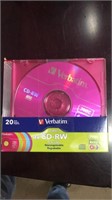 20 pack Verbatim color CD-RW. 
DISC with case.