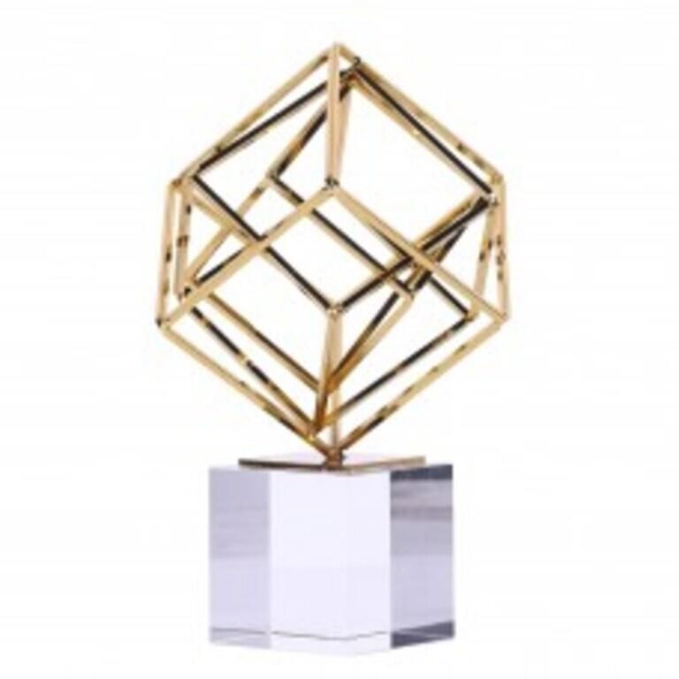 27cm Modern Gold Geometric Metal Knot Statue