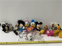 12pc Plush Toys; Donkey, Daisy and Donald, Mickey,