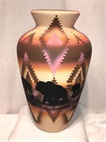 Cedar Mesa Pottery Signed Buffalo Navajo Vase