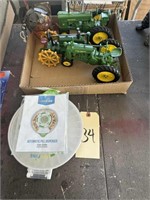 Box of J.D. Toy Tractors and Pill Dispenser