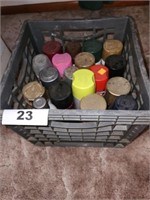 MILK CRATE SPRAY PAINTS & OTHER CANS