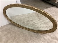 Oval Mirror in Fancy Gold Gilt Frame