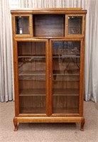 Tiger Oak Four Door Bookcase
