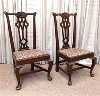 Pair Mahogany Queen Anne Centennial Side Chairs