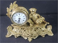 Italian brass mantel clock, lacking key
