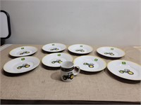 (8) John Deere Plates and a Cup