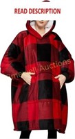 Wearable Blanket Hoodie Sherpa Oversized Red