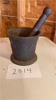 Antique Cast Iron Mortar & Pestle