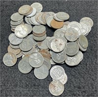 (100) 1943-P,D,S Steel War Cents