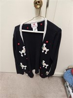 Size L Quacker Factory Poodle Christmas Sweater